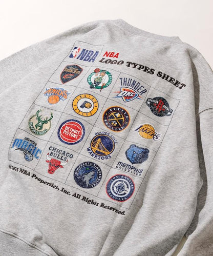 NBA球隊標誌貼布後背印花圓領衛衣