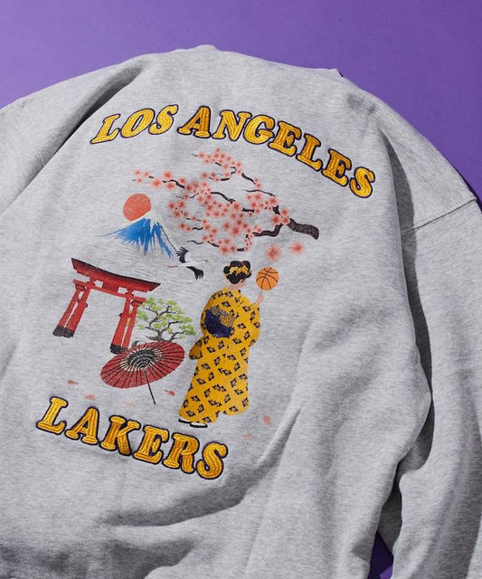 NBA特別款和風背面印花圓領衛衣