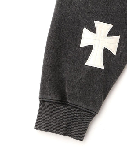 UNKNOWNLONDON/アンノウンロンドン/【LHP限定】皮革十字拉鍊連帽衛衣