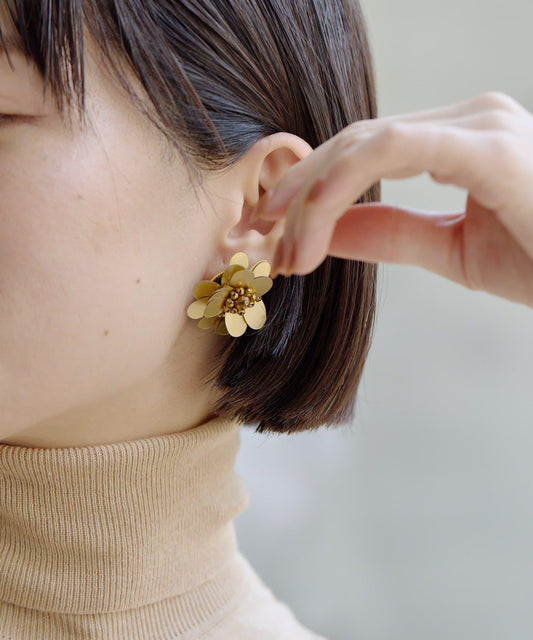亮片花朵耳環