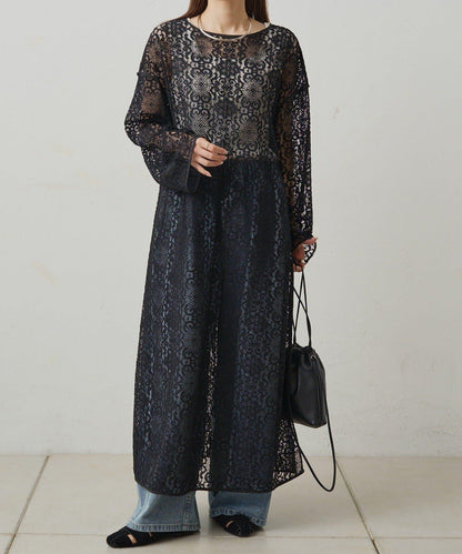 【PUAL CE CIN】雙面風格蕾絲連衣裙