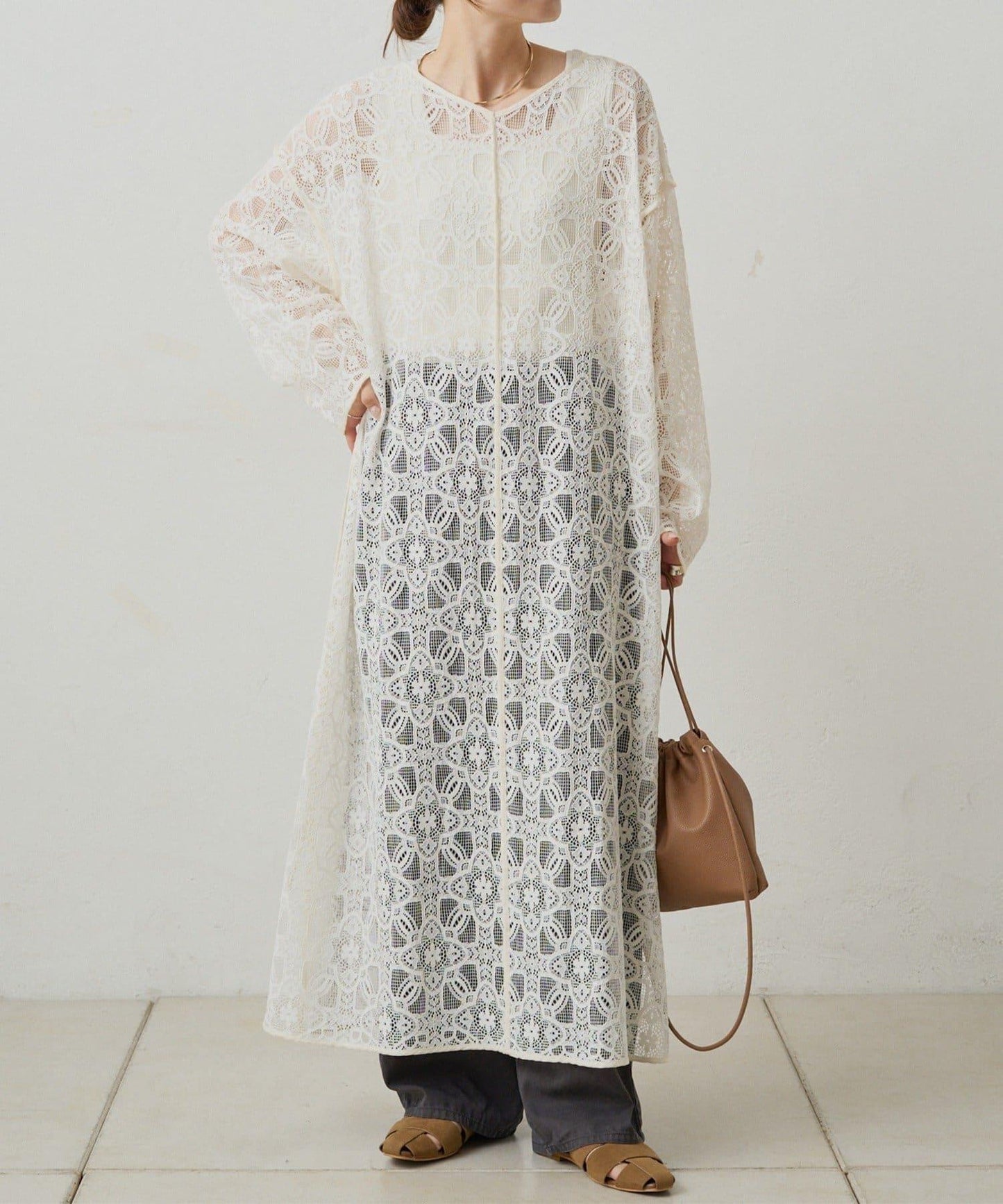 【PUAL CE CIN】雙面風格蕾絲連衣裙