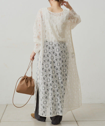 【PUAL CE CIN】雙面風格蕾絲連衣裙