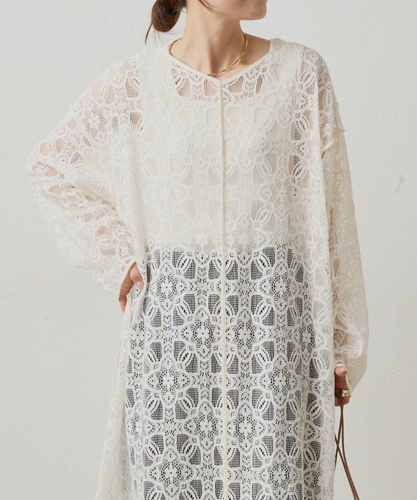 【PUAL CE CIN】雙面風格蕾絲連衣裙