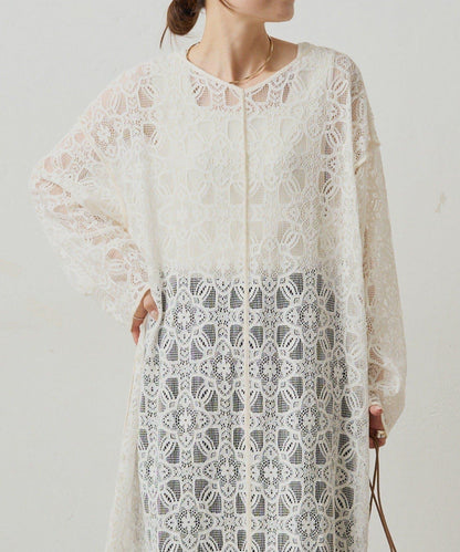 【PUAL CE CIN】雙面風格蕾絲連衣裙