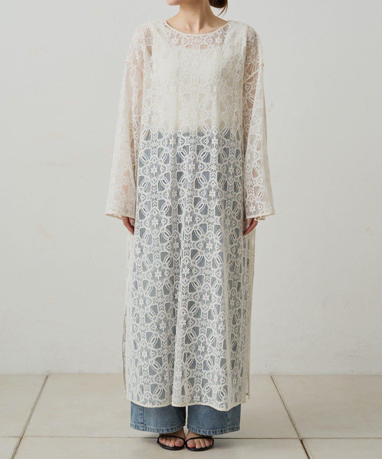 【PUAL CE CIN】雙面風格蕾絲連衣裙