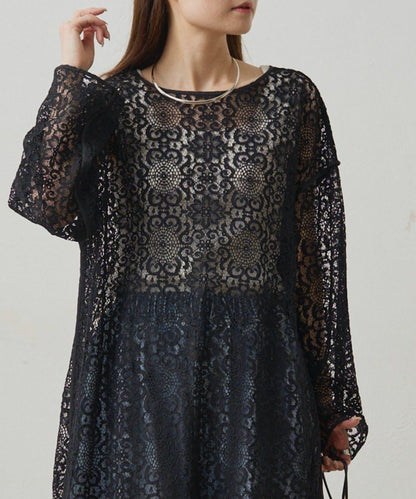 【PUAL CE CIN】雙面風格蕾絲連衣裙