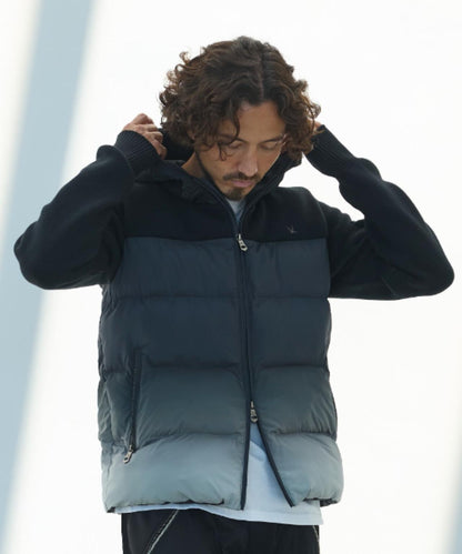 1PIU1UGUALE3 RELAX/漸變針織拼接加棉夾克