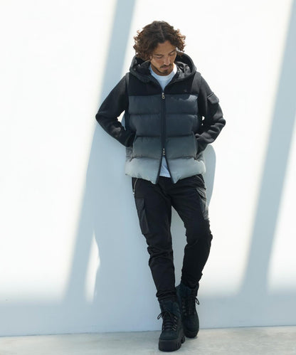 1PIU1UGUALE3 RELAX/漸變針織拼接加棉夾克