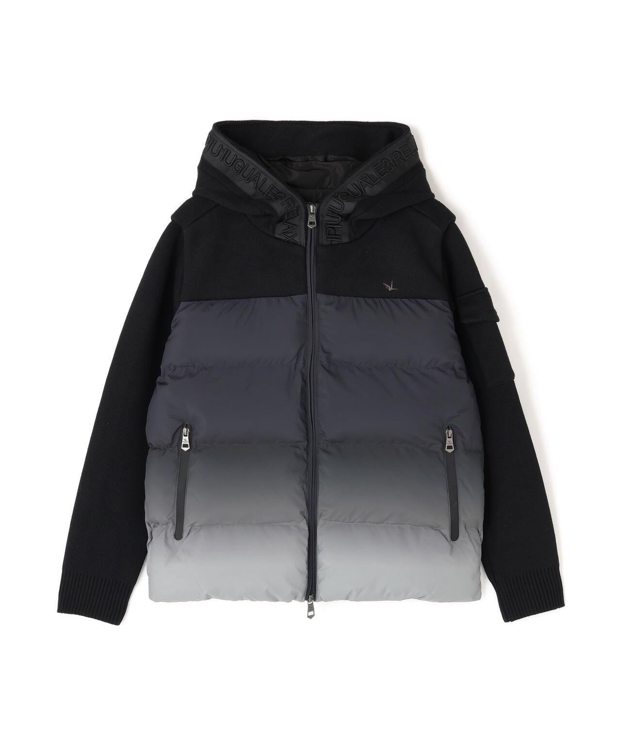 1PIU1UGUALE3 RELAX/漸變針織拼接加棉夾克