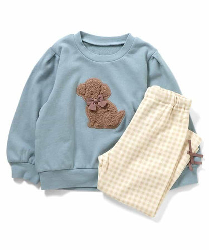 【リンク】柔軟絨毛圖案彈力衛衣家居服