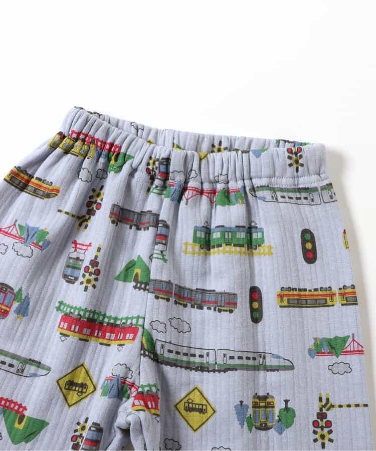 電車圖案針織絎縫睡衣