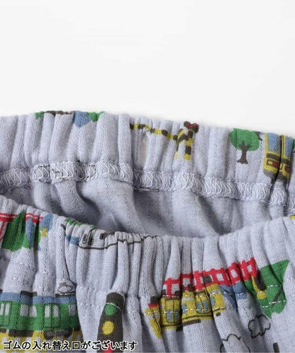 電車圖案針織絎縫睡衣