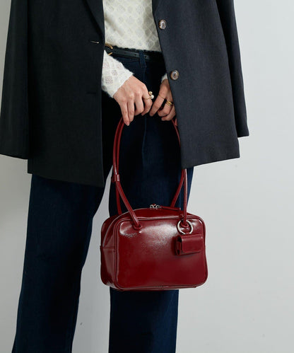 【cache cache】漆皮中號波士頓包