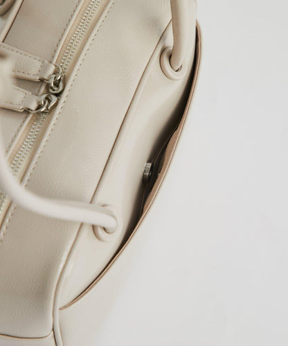 【cache cache】漆皮中號波士頓包