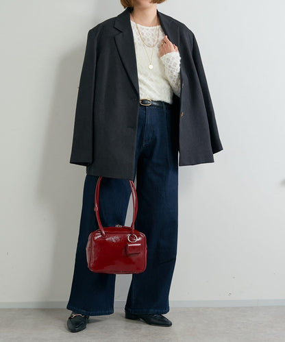 【cache cache】漆皮中號波士頓包