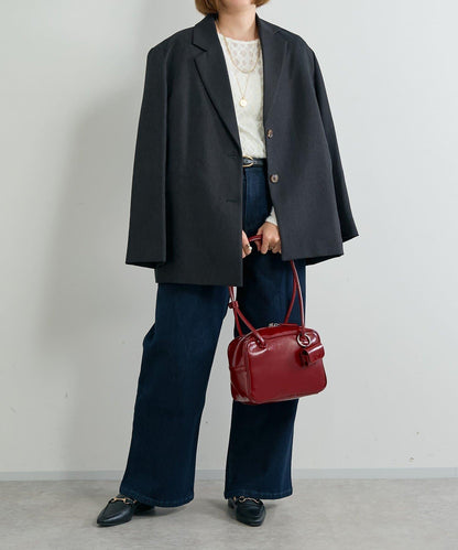 【cache cache】漆皮中號波士頓包