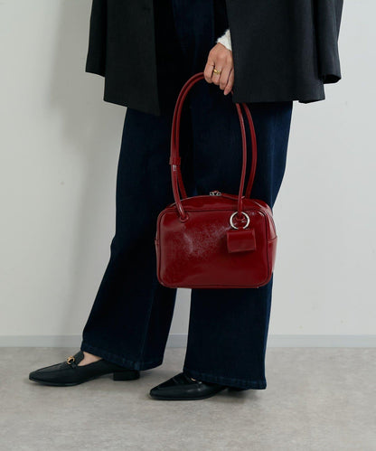 【cache cache】漆皮中號波士頓包