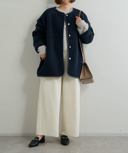 《オンオフ選ばず活躍》桑蠶絲雪紡弧形裁剪長褲