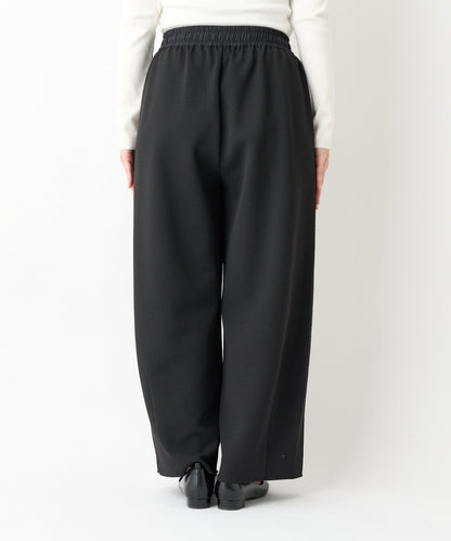 《オンオフ選ばず活躍》桑蠶絲雪紡弧形裁剪長褲