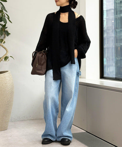 【MONN.:.(モン)】寬鬆工裝牛仔褲