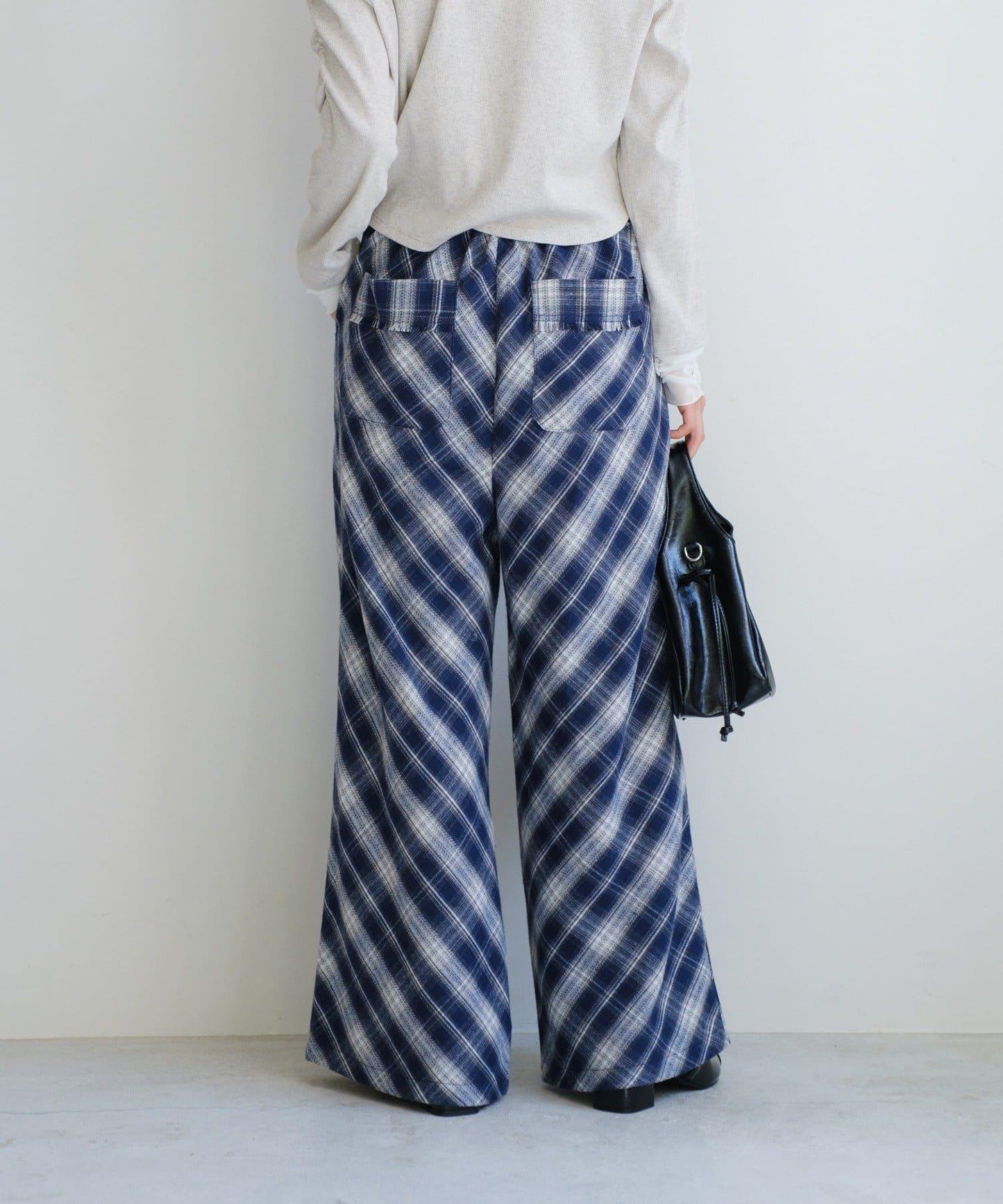 【Kastane】法蘭絨格子休閒褲