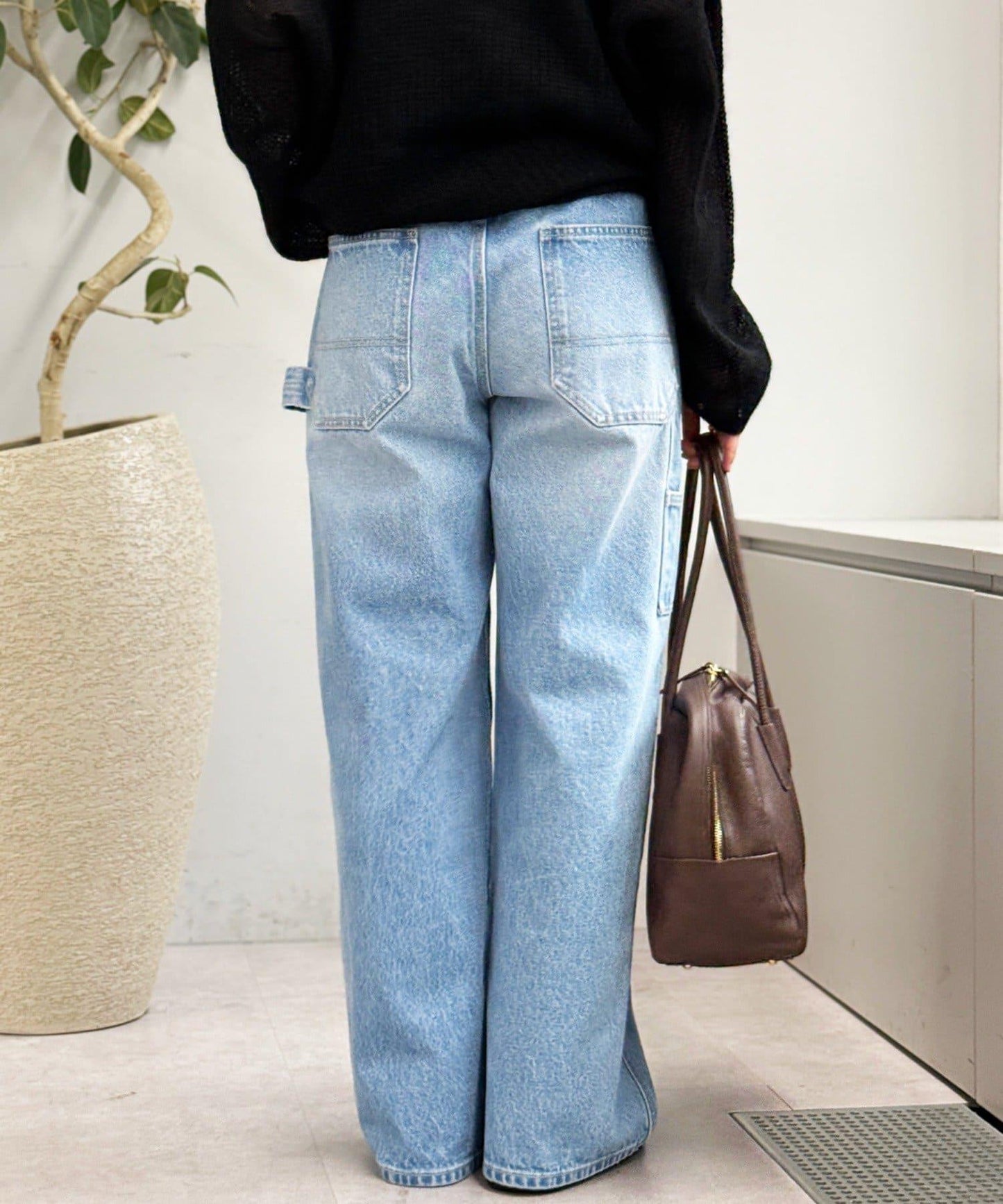 【MONN.:.(モン)】寬鬆工裝牛仔褲