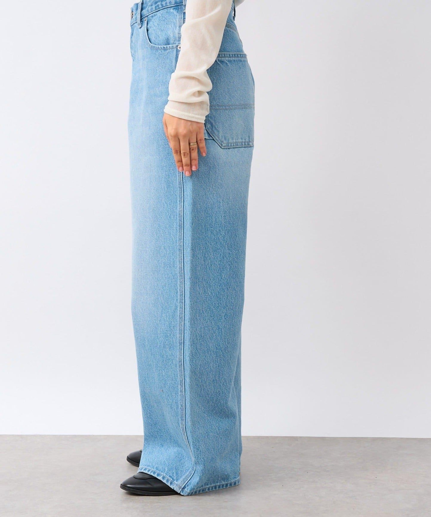 【MONN.:.(モン)】寬鬆工裝牛仔褲