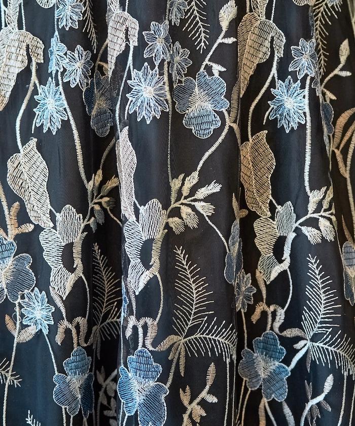 蕾絲刺繡花卉圖案連衣裙禮服