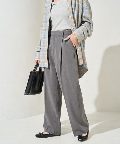 褶皺直筒褲（西裝褲）