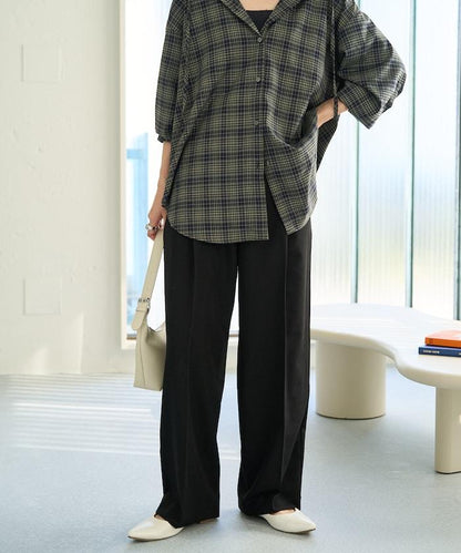 褶皺直筒褲（西裝褲）