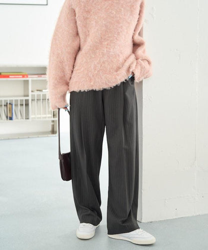 褶皺直筒褲（西裝褲）