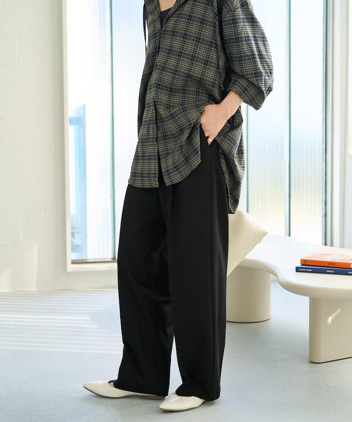 褶皺直筒褲（西裝褲）