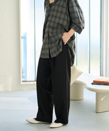 褶皺直筒褲（西裝褲）