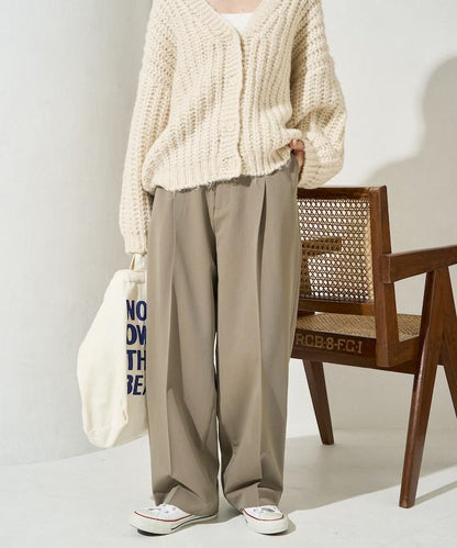 褶皺直筒褲（西裝褲）