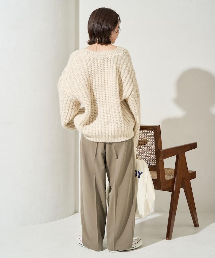 褶皺直筒褲（西裝褲）