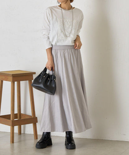 剪裁提花長袖T恤