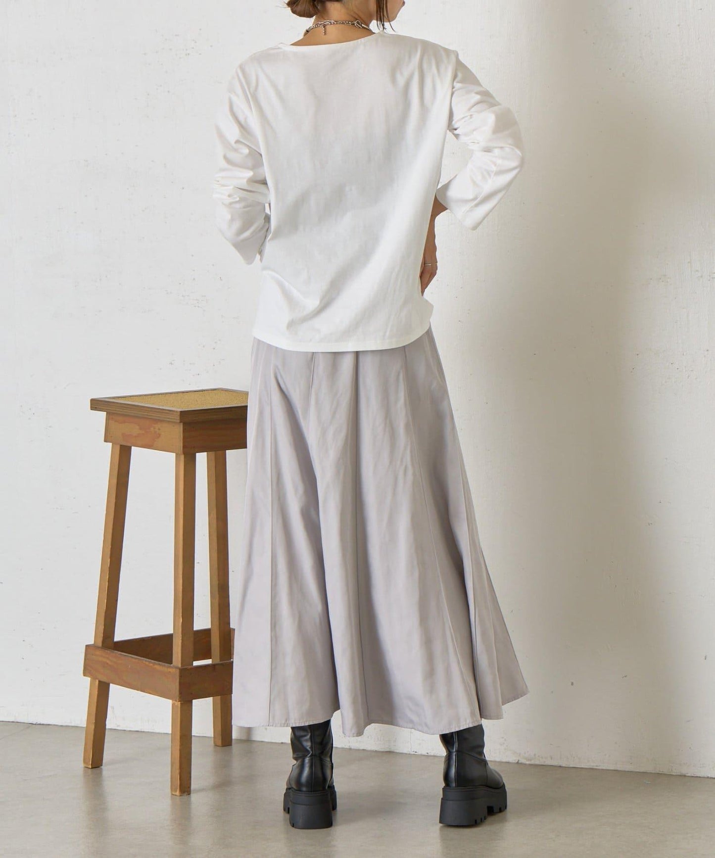 剪裁提花長袖T恤