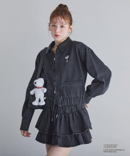 【《PEANUTS》聯名】史努比刺繡棒球夾克