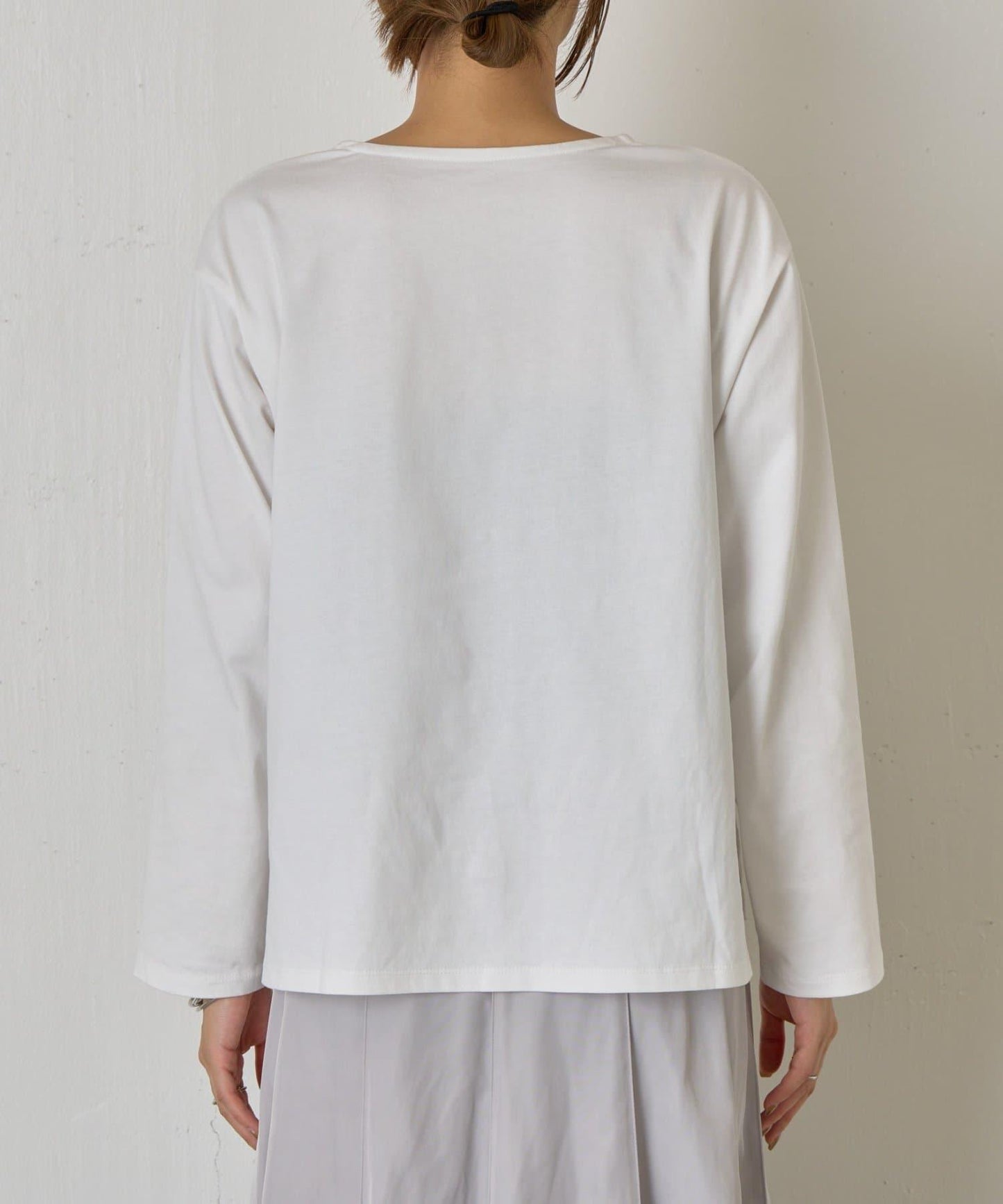 剪裁提花長袖T恤