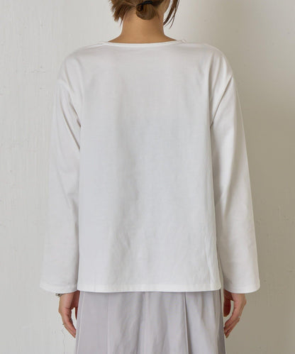 剪裁提花長袖T恤