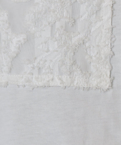 剪裁提花長袖T恤