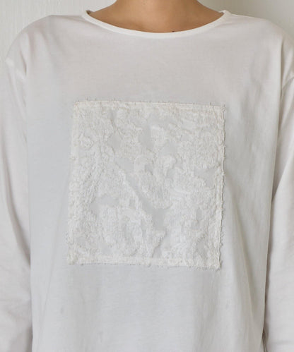 剪裁提花長袖T恤