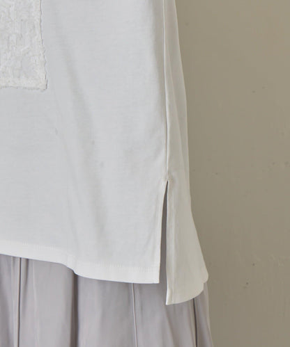 剪裁提花長袖T恤