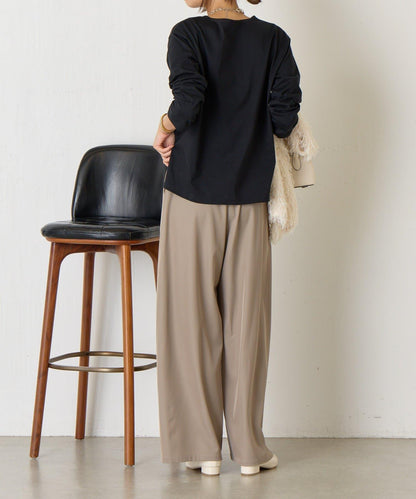 剪裁提花長袖T恤