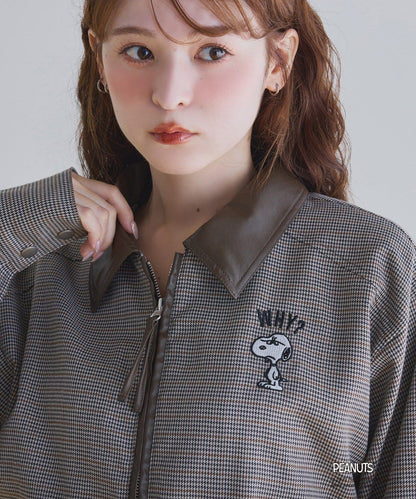 【《PEANUTS》聯名】史努比刺繡棒球夾克