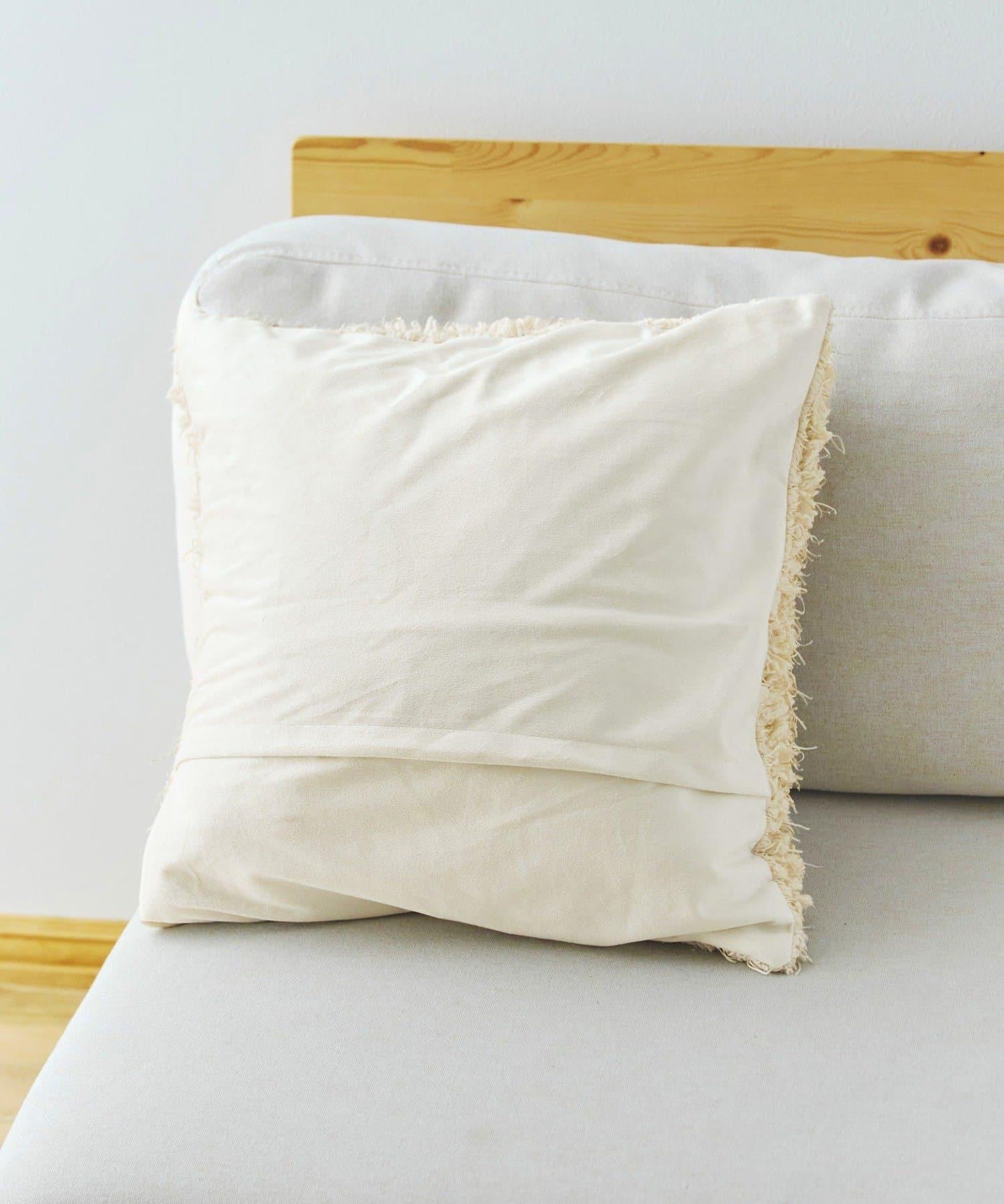 ミックスボアクッションカバー:45×45cm/チェックとモコモコ