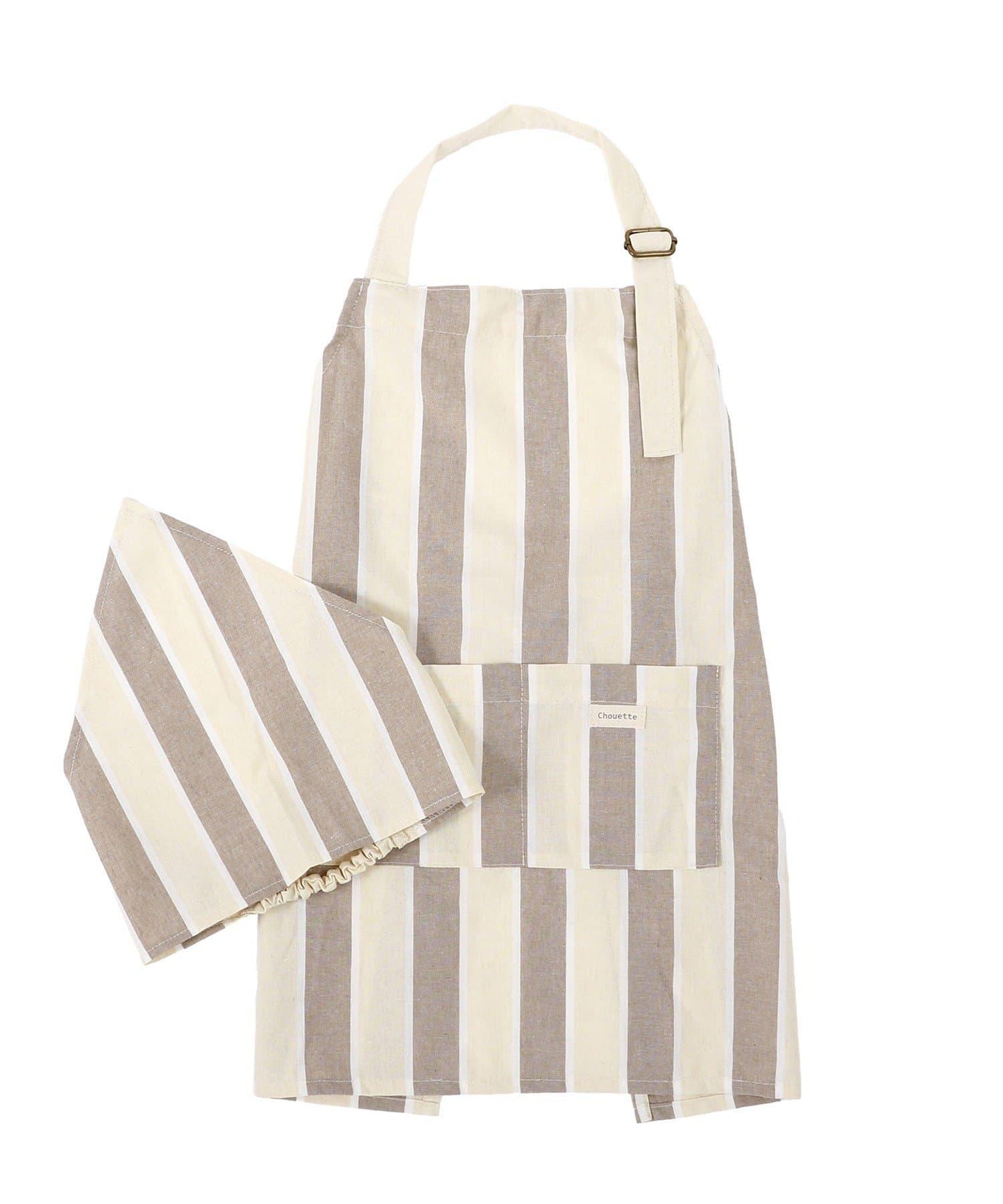 ダブルストライプキッズエプロン&三角巾セット