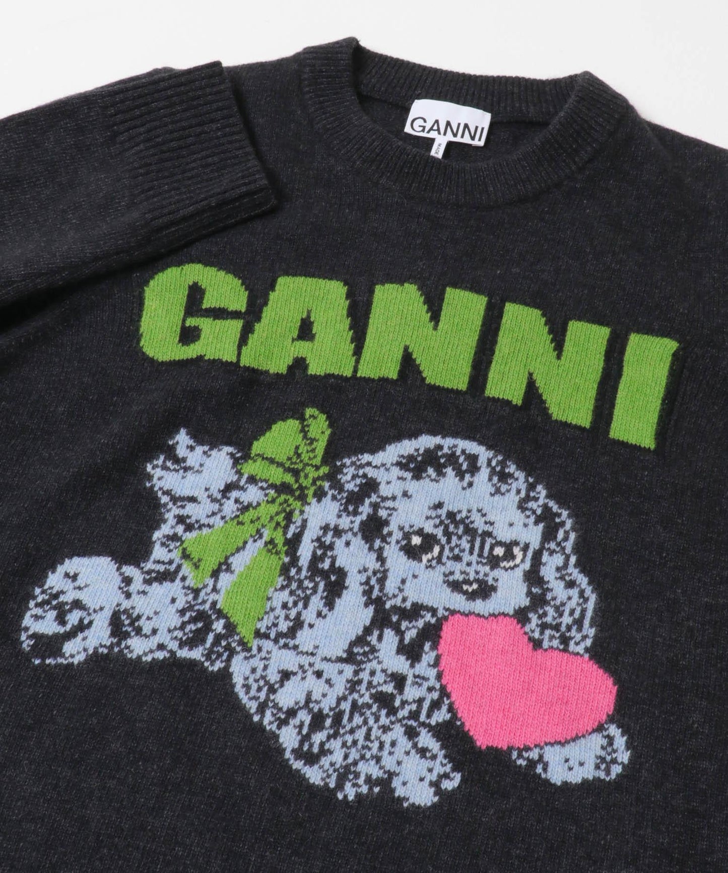 GANNI 圖案羊毛混紡小狗