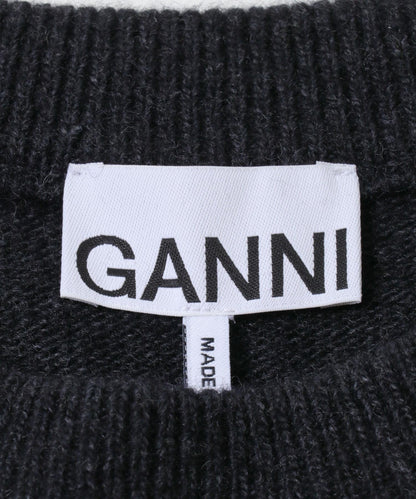 GANNI 圖案羊毛混紡小狗